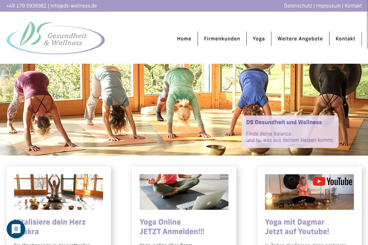 Website-Vorschau DS Wellness