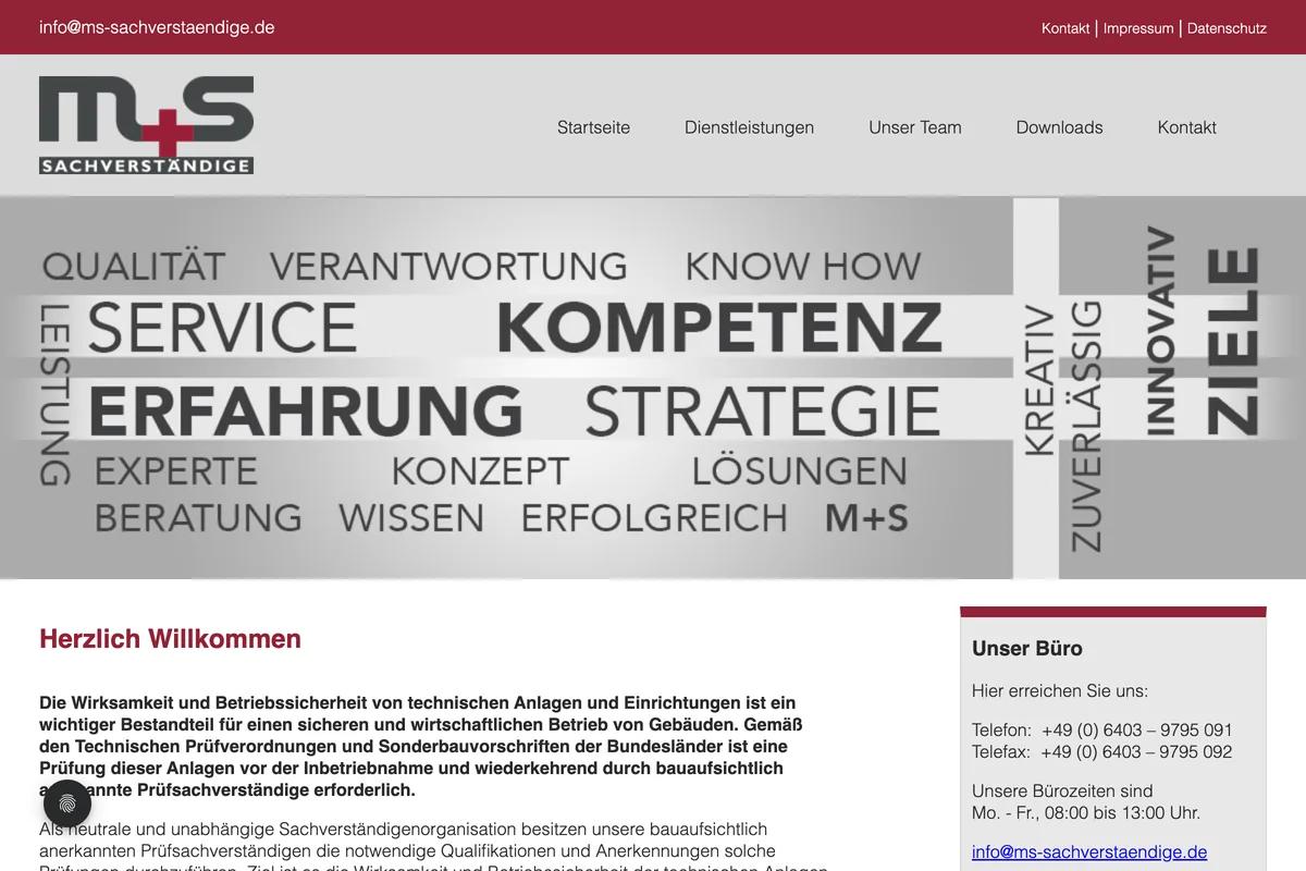 Website-Vorschau M+S Sachverständige